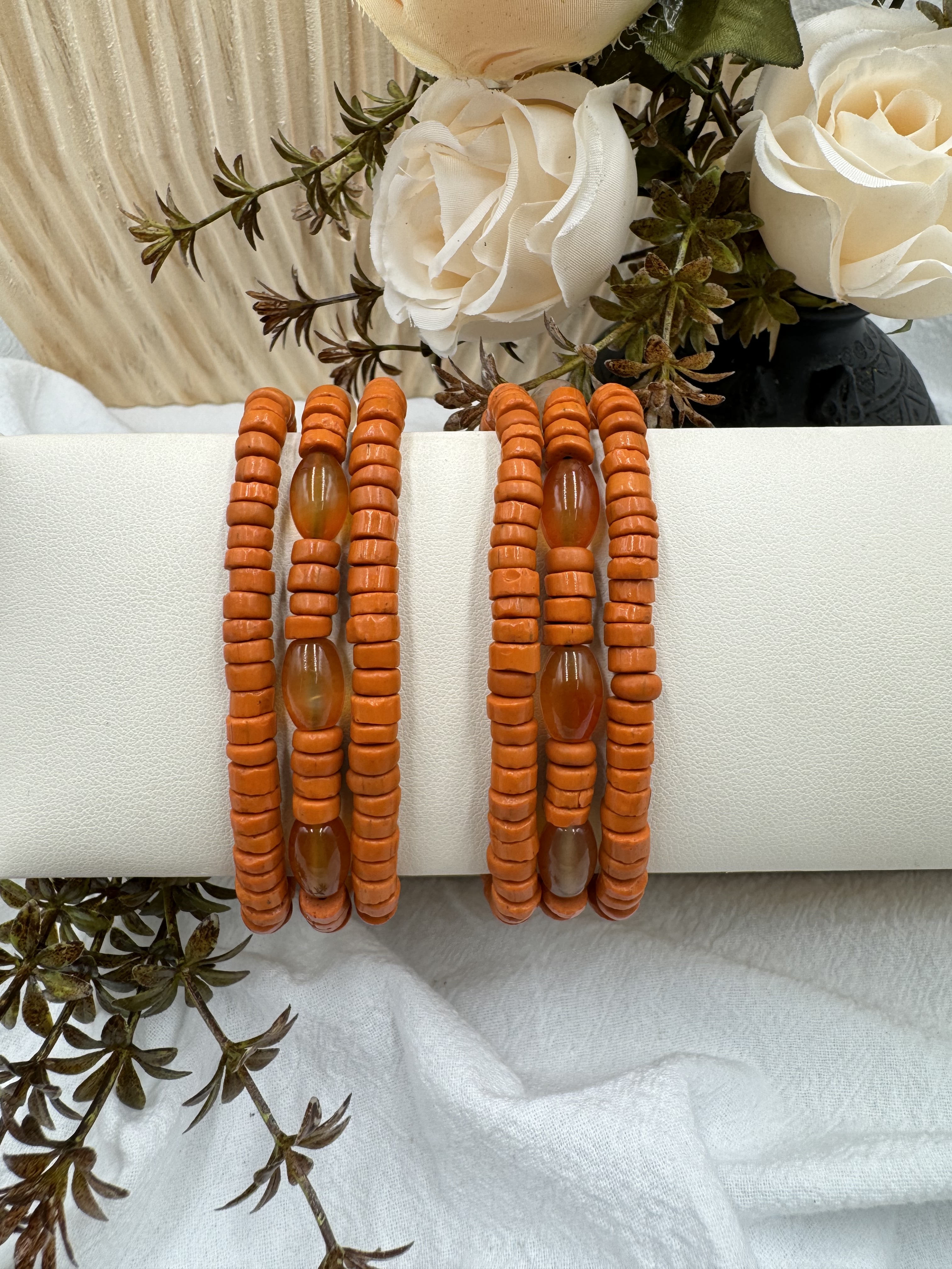 Muni-No.33貿易老珠三排手鍊15cm