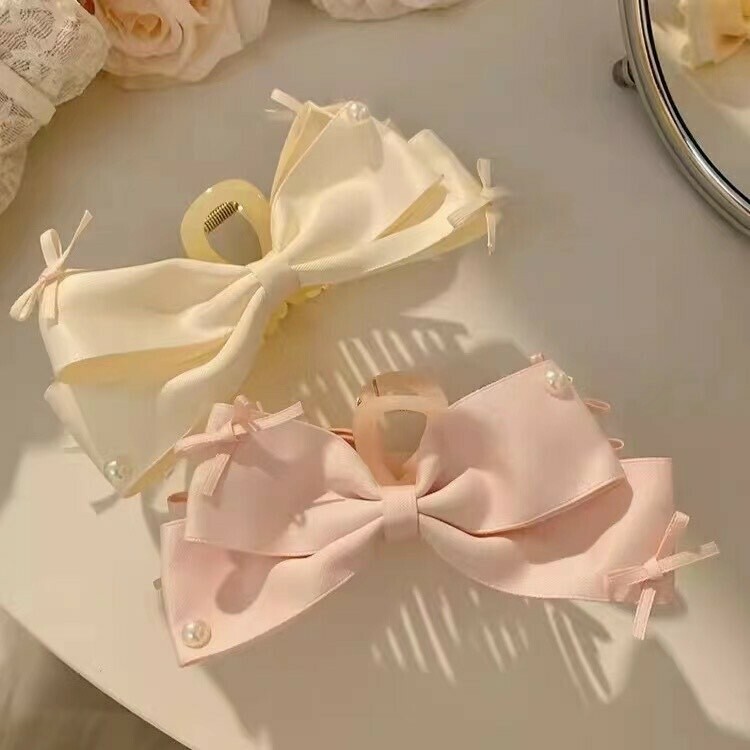 J25珍珠蝴蝶結鯊魚夾