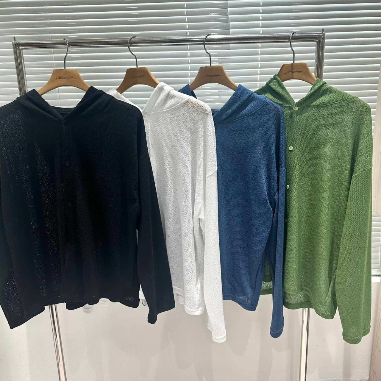 淨色連帽針織外套 BY ATTENTION-211JK