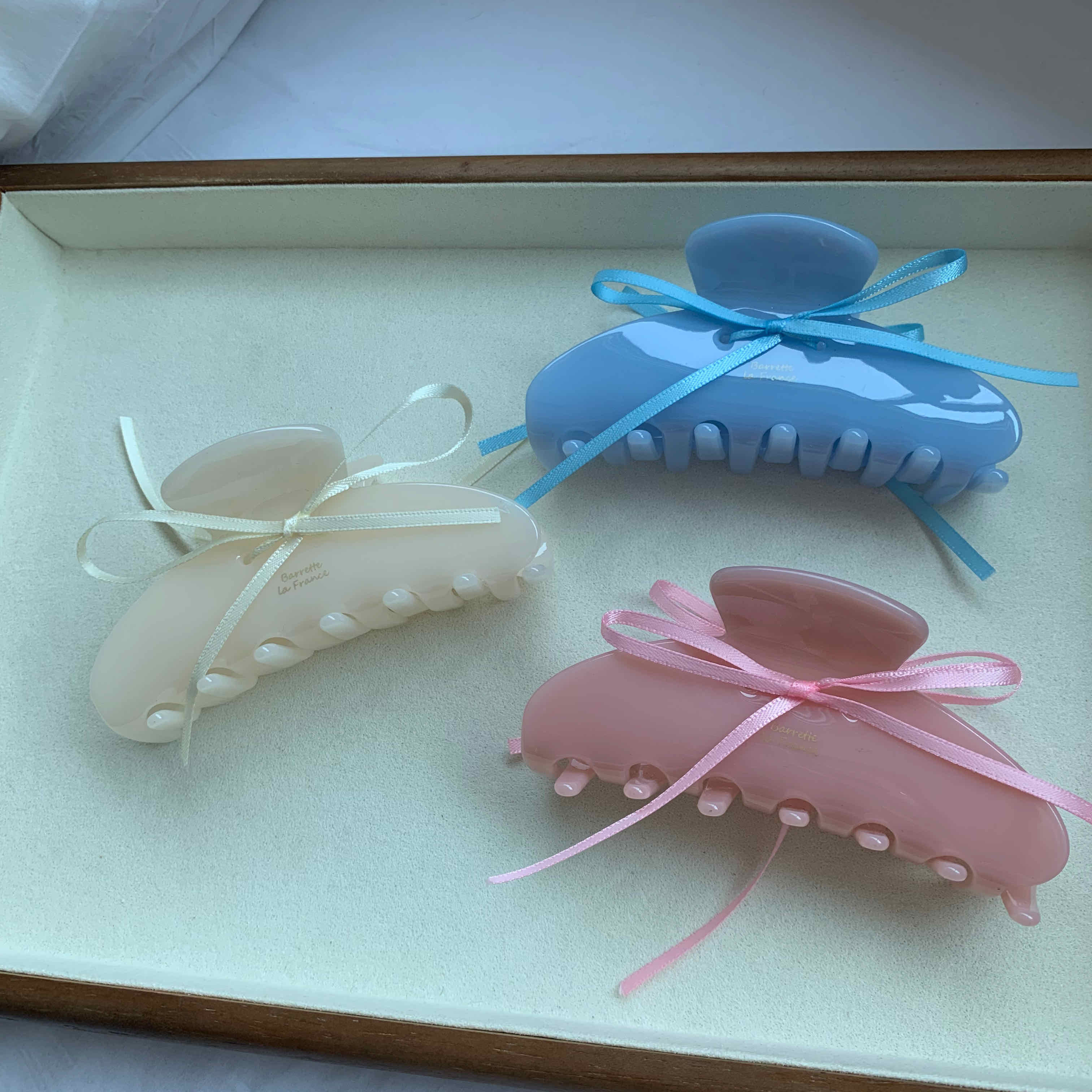 🇰🇷馬卡龍色蝴蝶結緞帶抓夾｜3 color