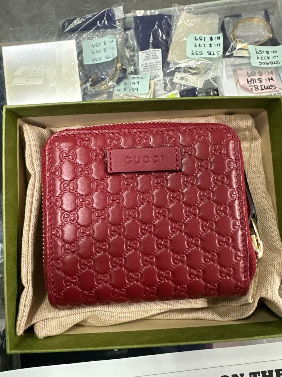[S] GUCCI MICRO GUCCISSIMA SOFT/MARGAUX CO PROD SMALL WALLET,RED, 449395BMJ1G-6420 (SGC105)