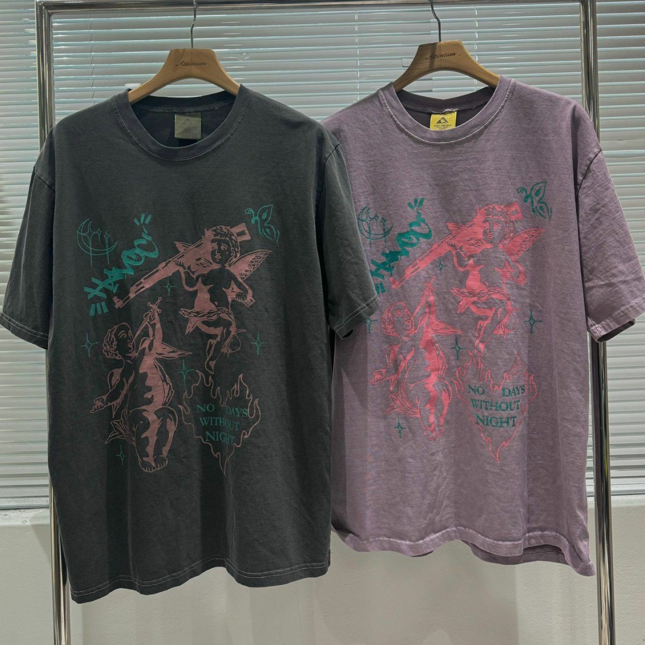 英文字圖案短袖Tee BY ATTENTION-219T