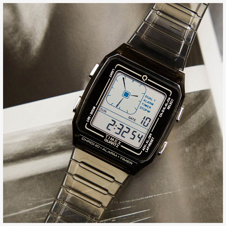 Timex Q LCA Digital 透明灰 電子錶 TW2W45000