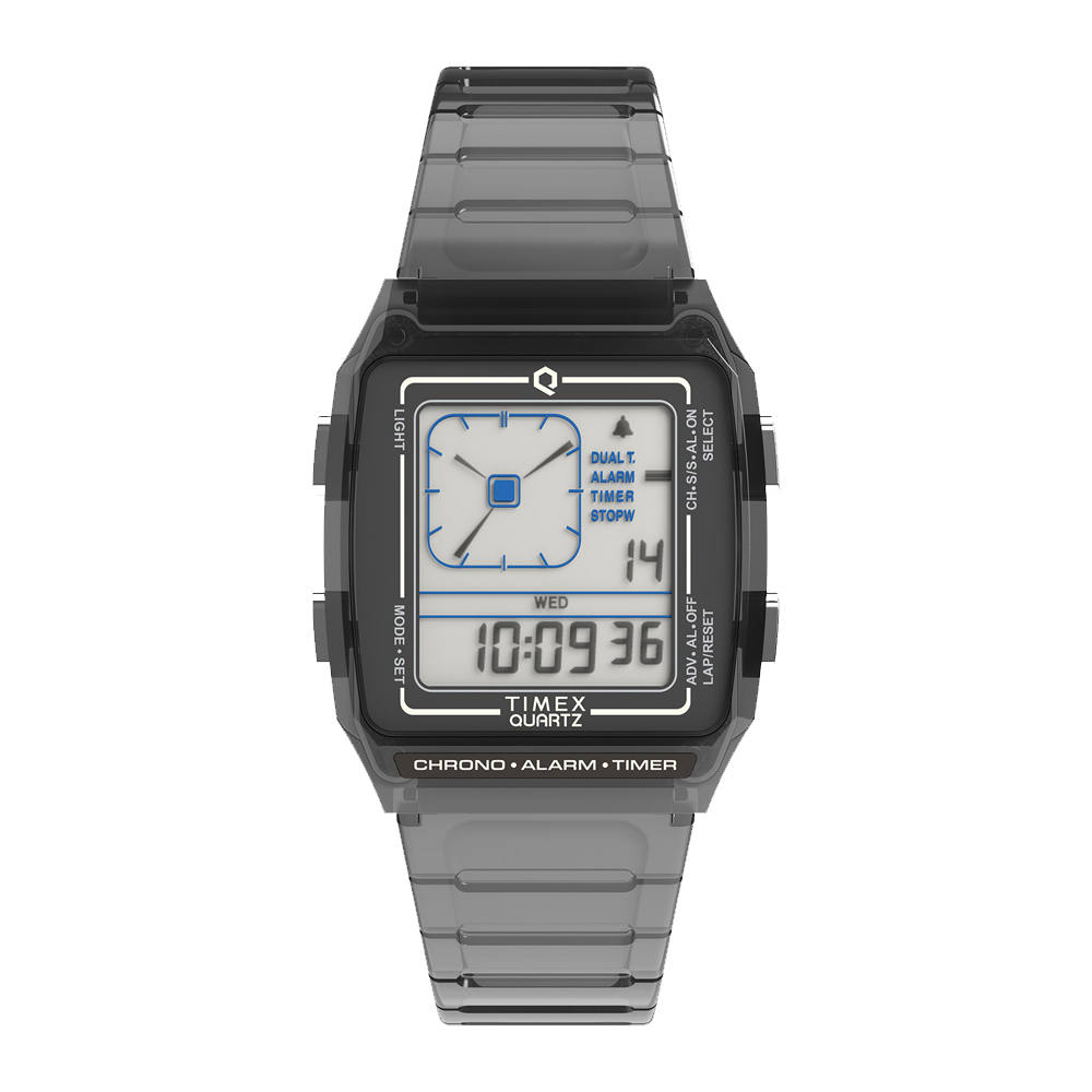 Timex Q LCA Digital 透明灰 電子錶 TW2W45000