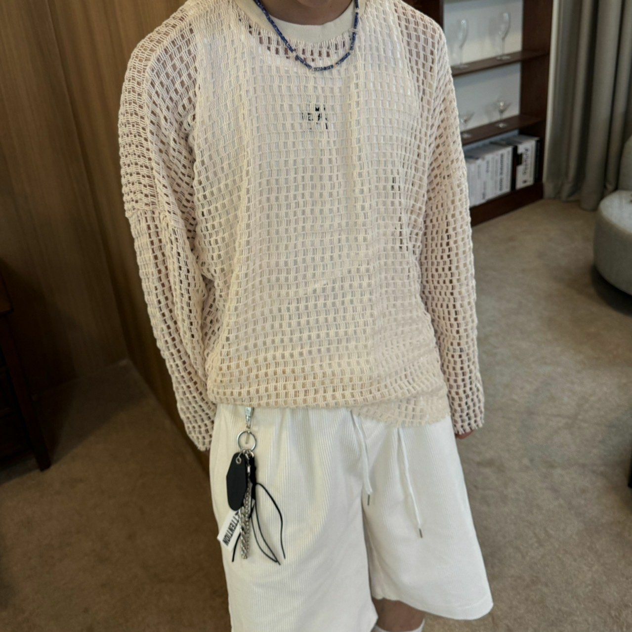 淨色網紋長袖衫 BY ATTENTION-221T