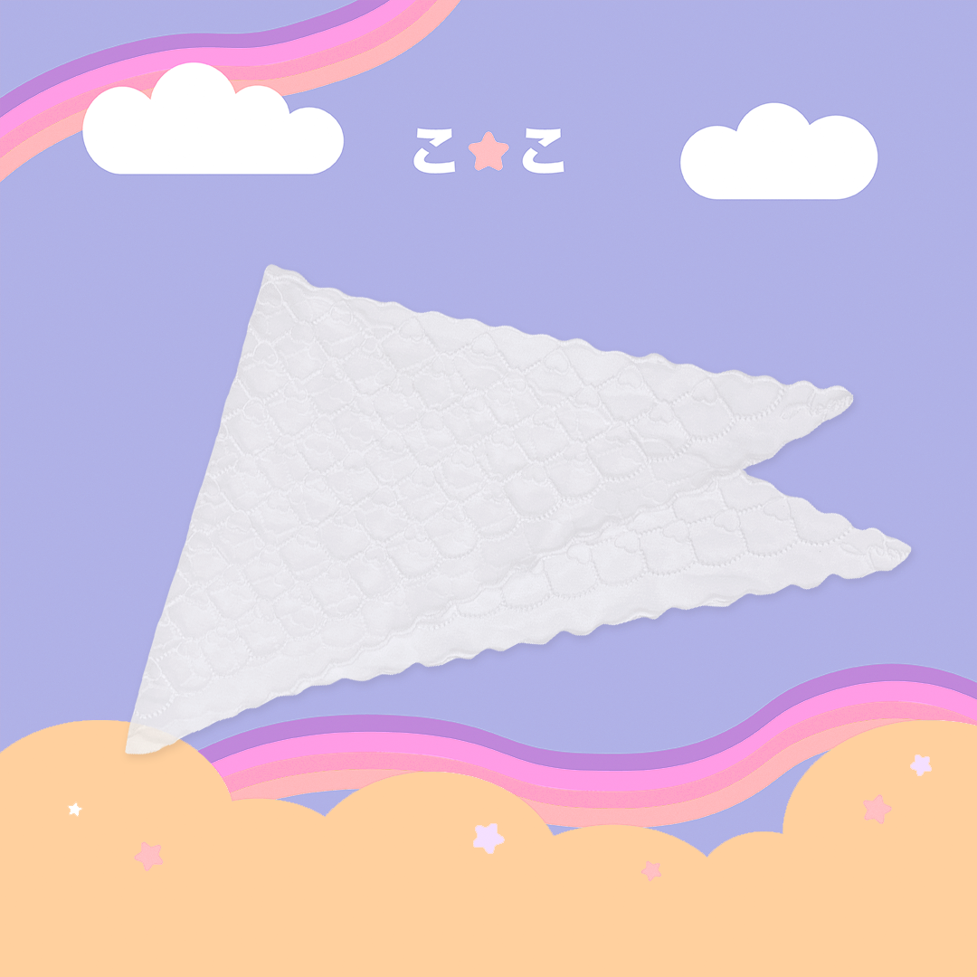 こ♡こ 小愛心菱格蕾絲三角頭巾