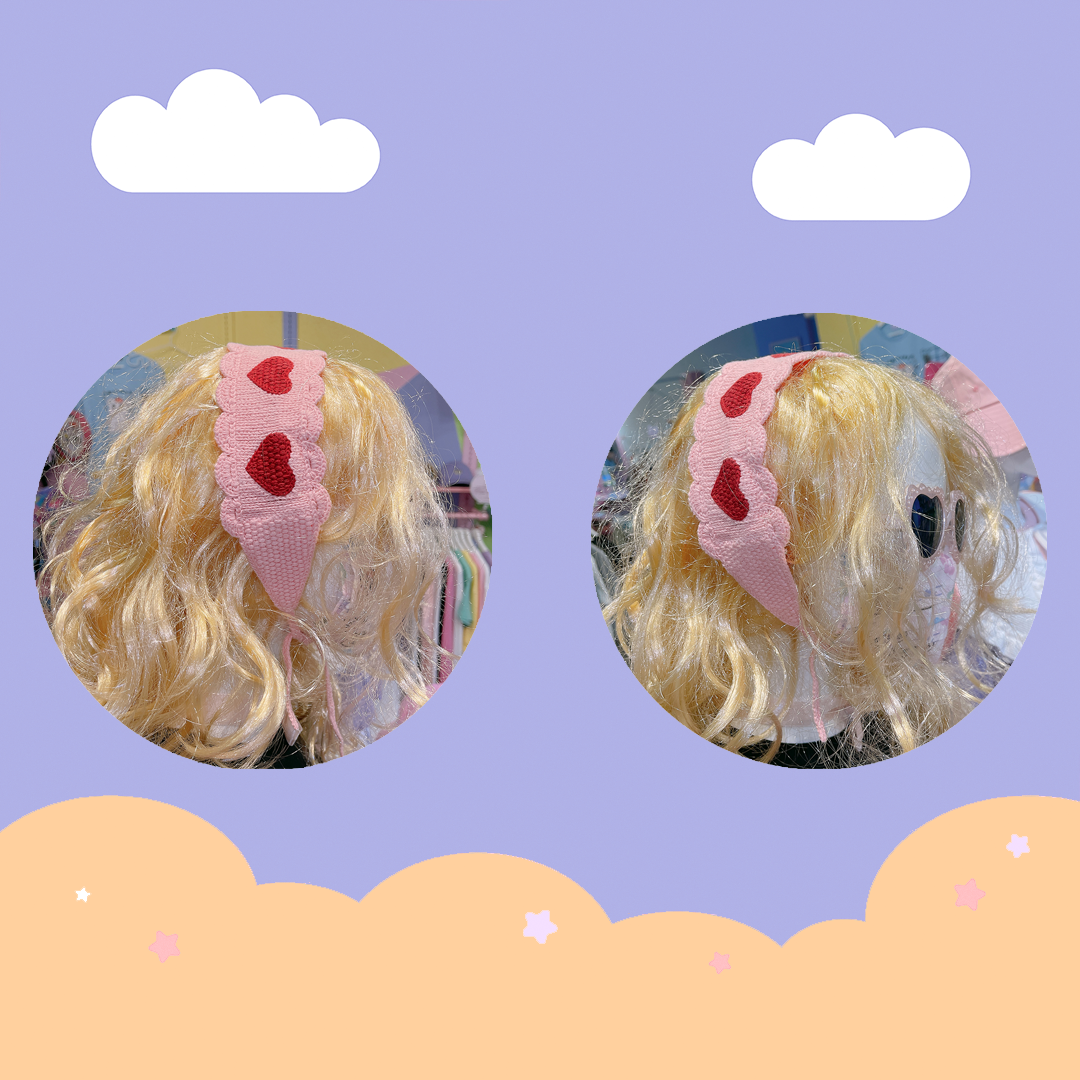 こ♡こ 愛心針織頭巾