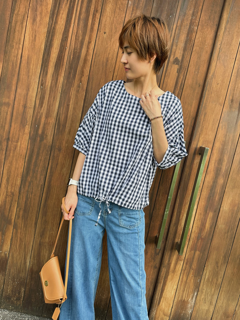 日式藍白格質感襯衫 ⚡️搶現貨 ⚡️