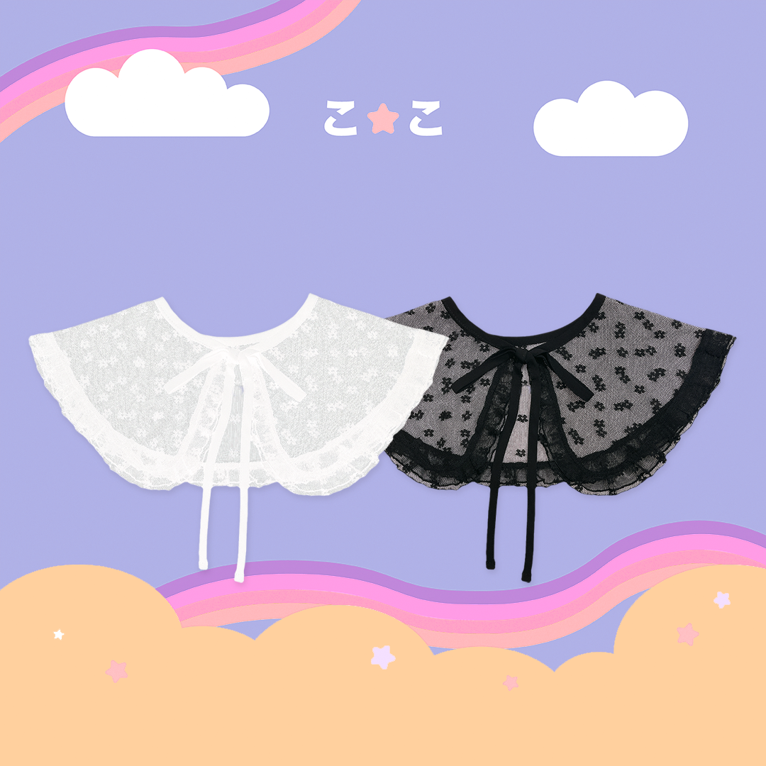 こ♡こ 小花蕾絲領片