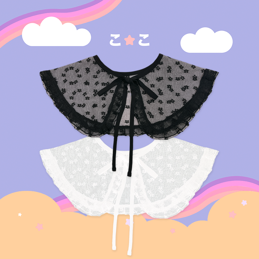 こ♡こ 小花蕾絲領片