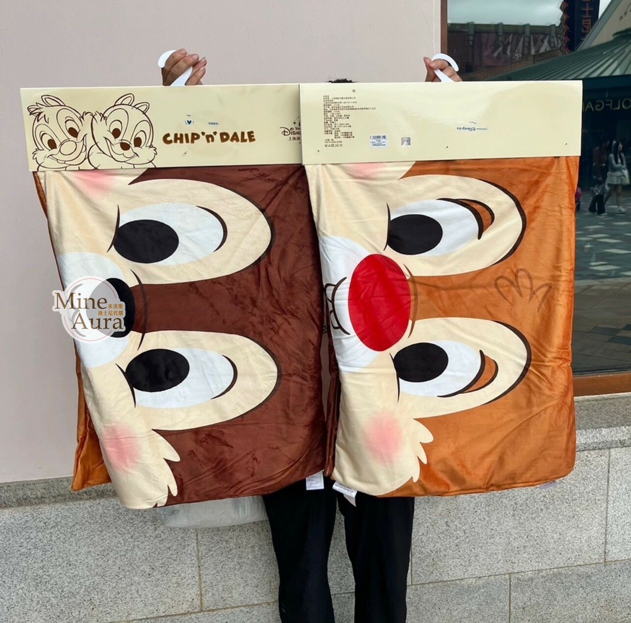 (限時特價) 奇奇蒂蒂 Chip 'n Dale 大臉圖案 造型 枕頭套 2入組 -上海迪士尼樂園