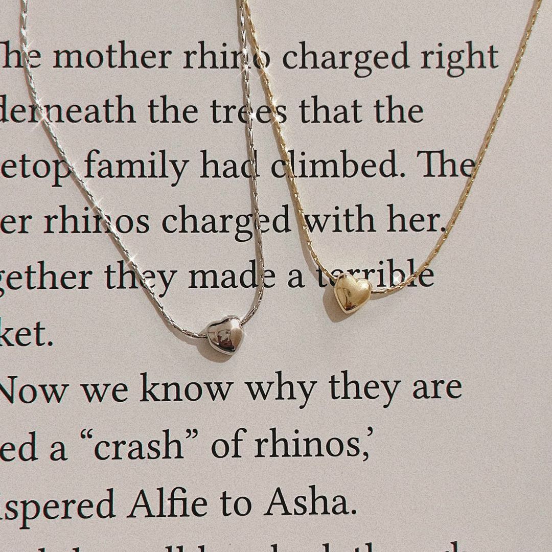 立體小愛心蛇骨鍊不褪色項鍊