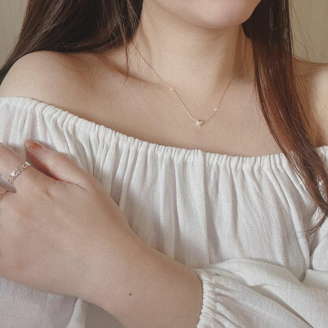 立體小愛心蛇骨鍊不褪色項鍊