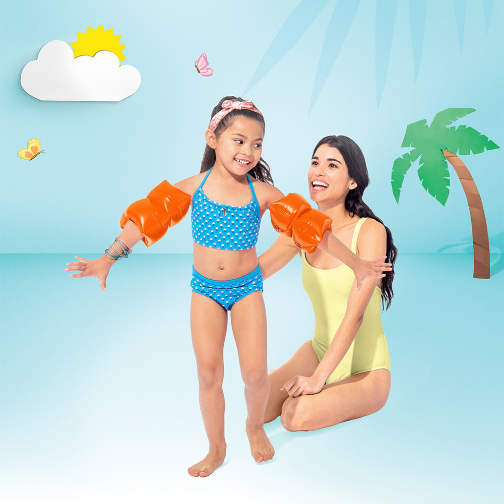 橙色充氣臂圈 (3-6歲) - 橙