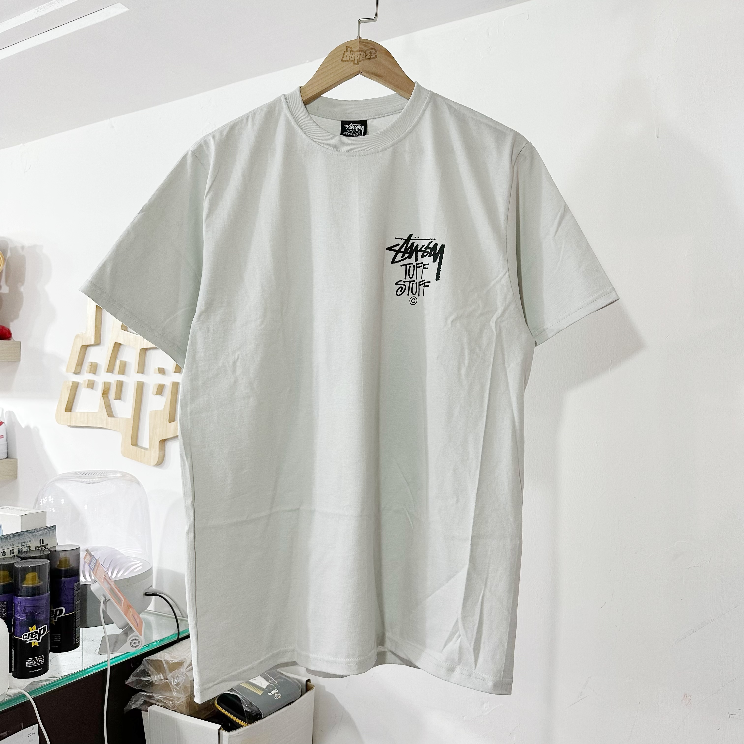 STUSSY TUFF STUFF TEE FOG 淺灰色