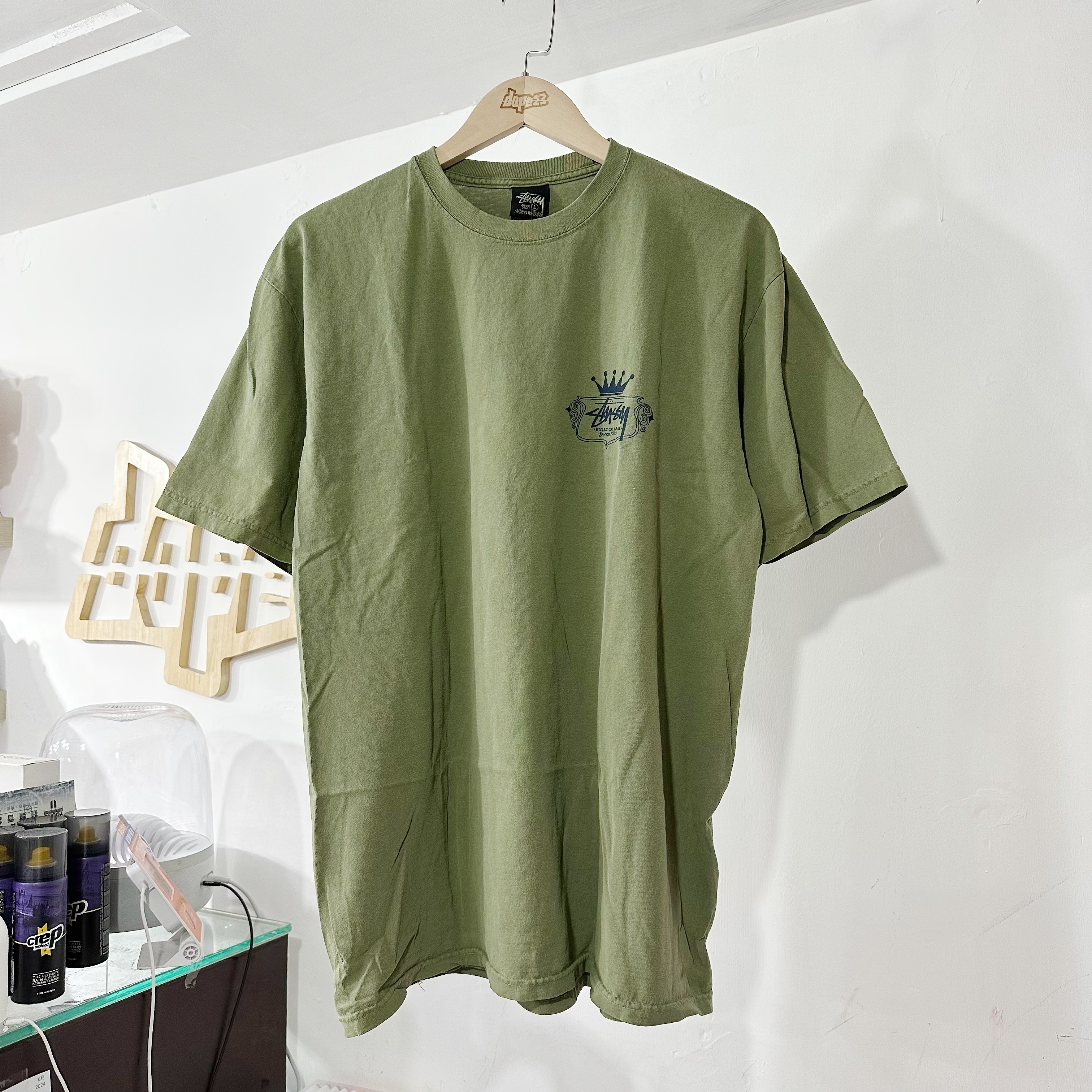 STUSSY BUILT TO LAST TEE PIGMENT DYED OLIVE