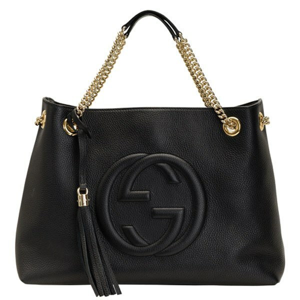S] GUCCI LOGO PRINT CHAIN SHOULDER BAG, 536196A7MOG-1000