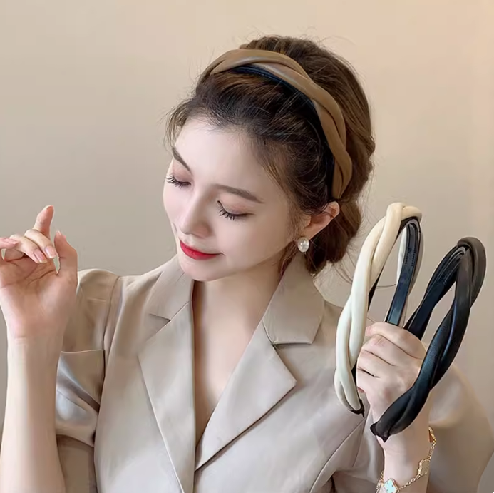 [2 FOR RM10] Korean Style Elegant Leather Cross Headband