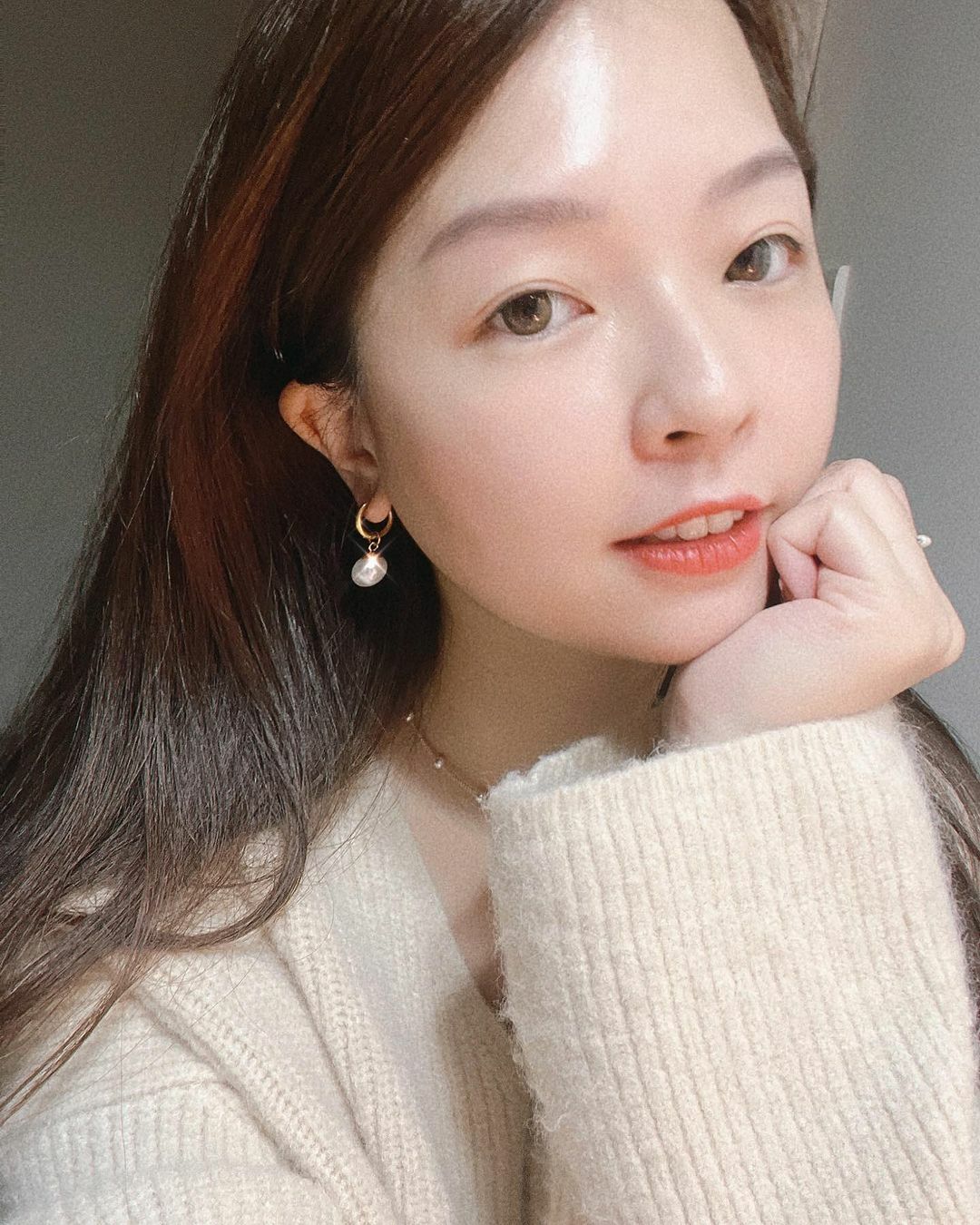 兩種戴法金色耳圈珍珠垂墜耳扣