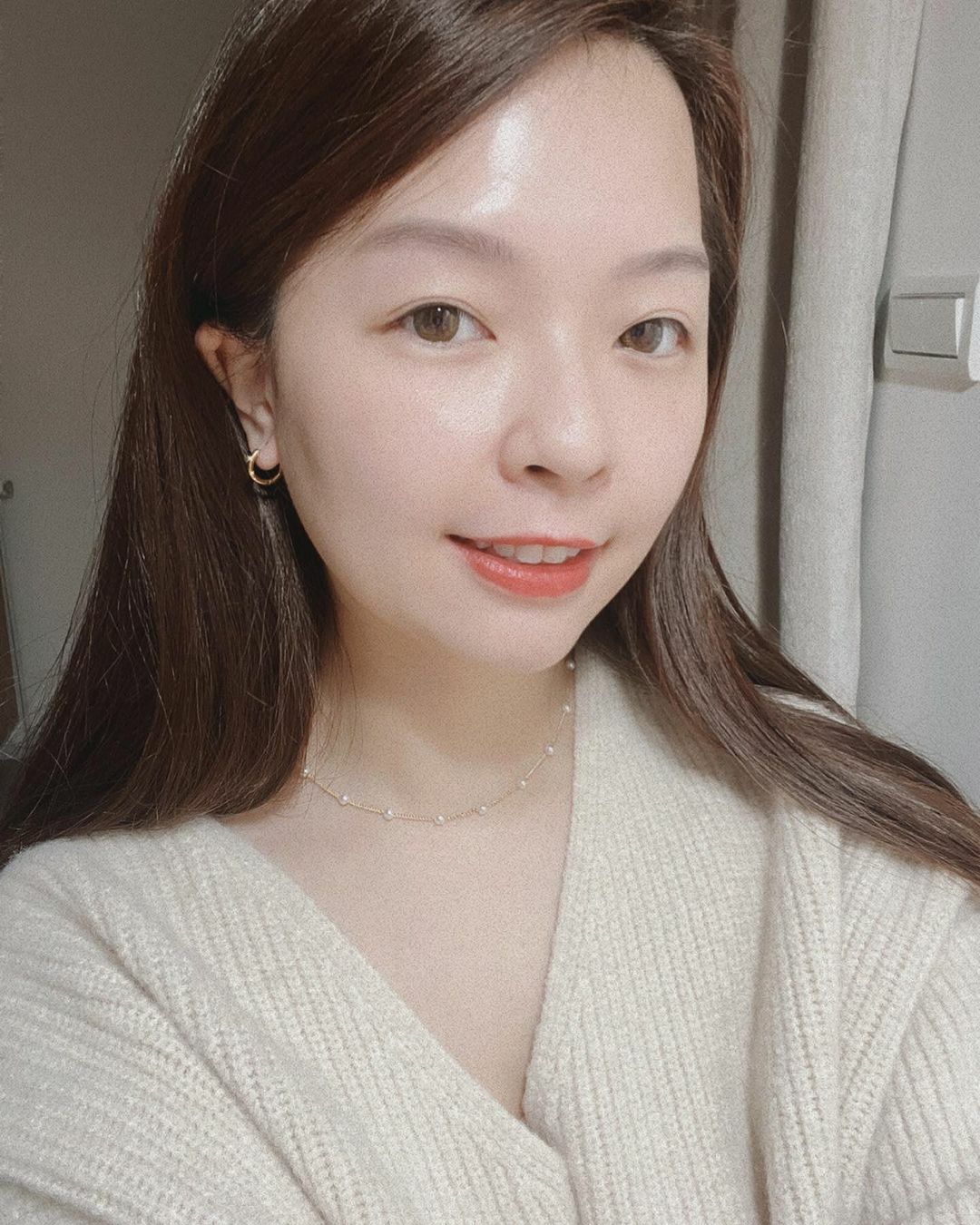 兩種戴法金色耳圈珍珠垂墜耳扣