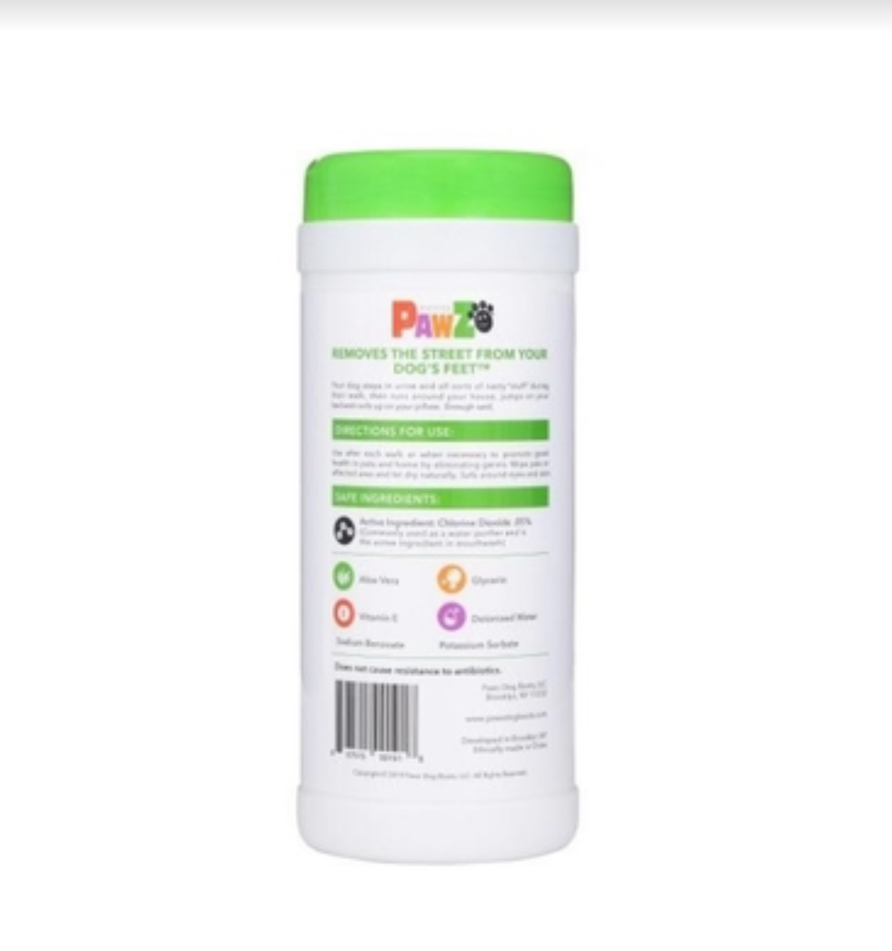 美國PAWZ 免沖洗清潔抺布-60片裝（貓狗適用）