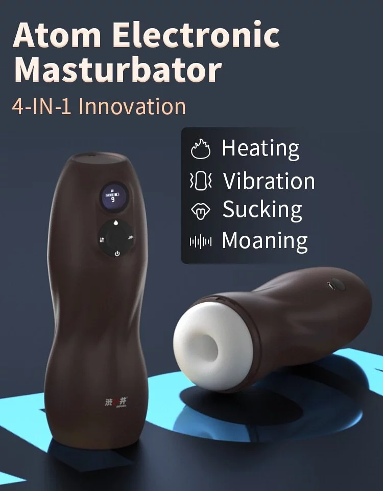 Drywell - 原子吸吮震動電動飛機杯 - 黑色