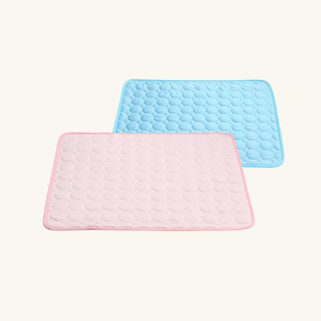 圓點冰絲涼墊寵物涼感墊夏天降溫狗墊-粉藍/粉紅 (3個尺碼可選)