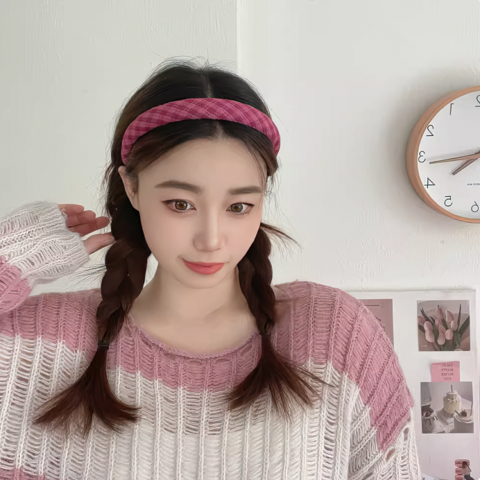 [2 FOR RM10] Pink Series Chanel-Style Plaid Headband