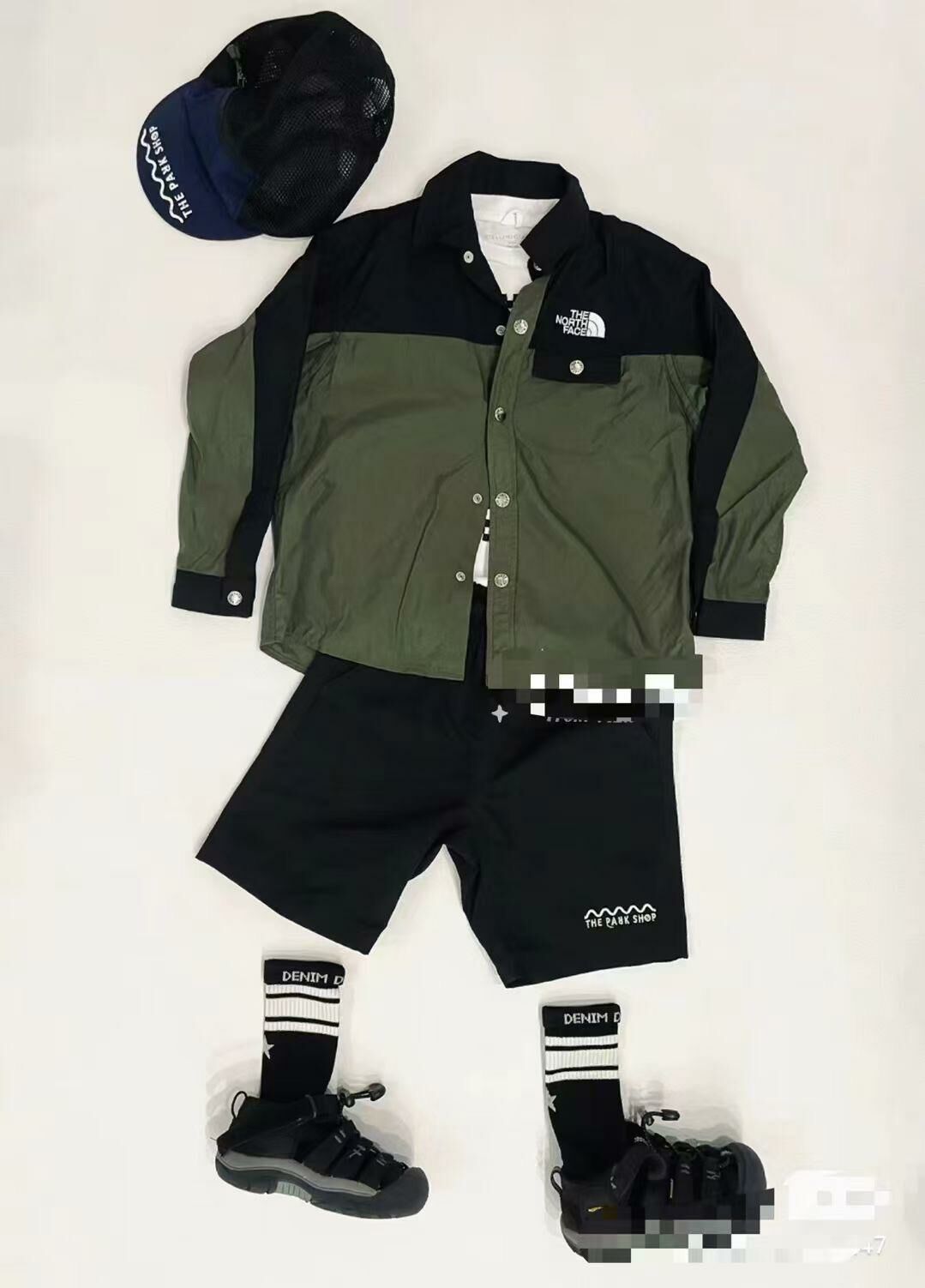 TNF 萬年經典拼色親子襯衫