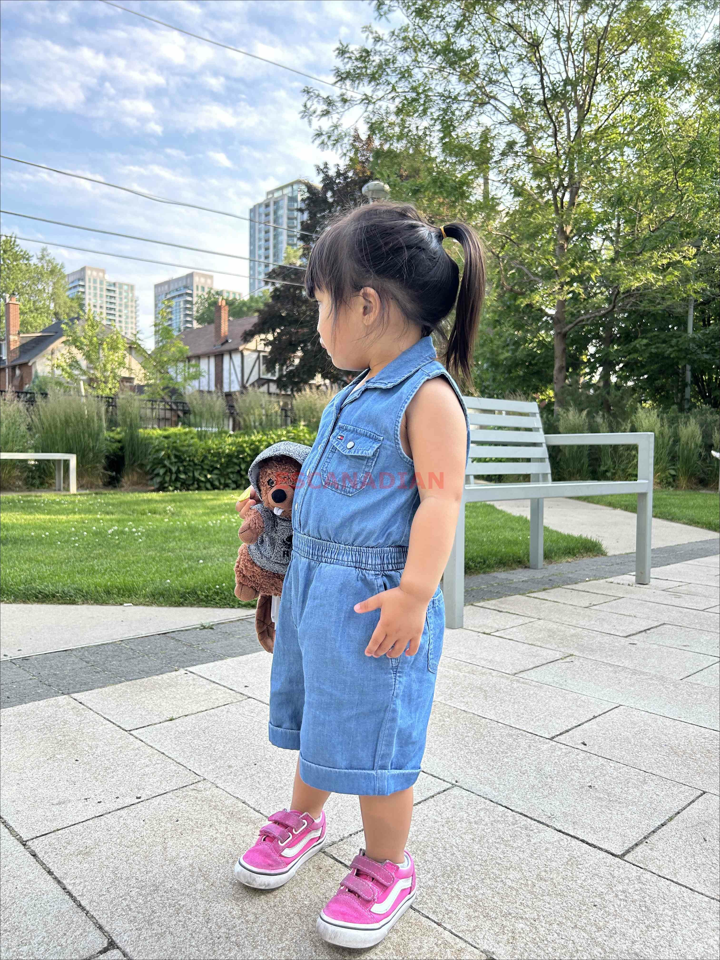 TOMMY 女大童 牛仔連身褲