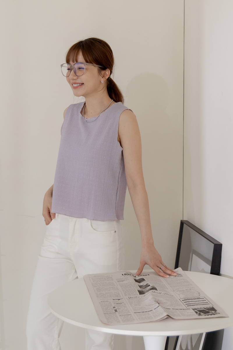 【官網限定】滾邊無袖背心上衣