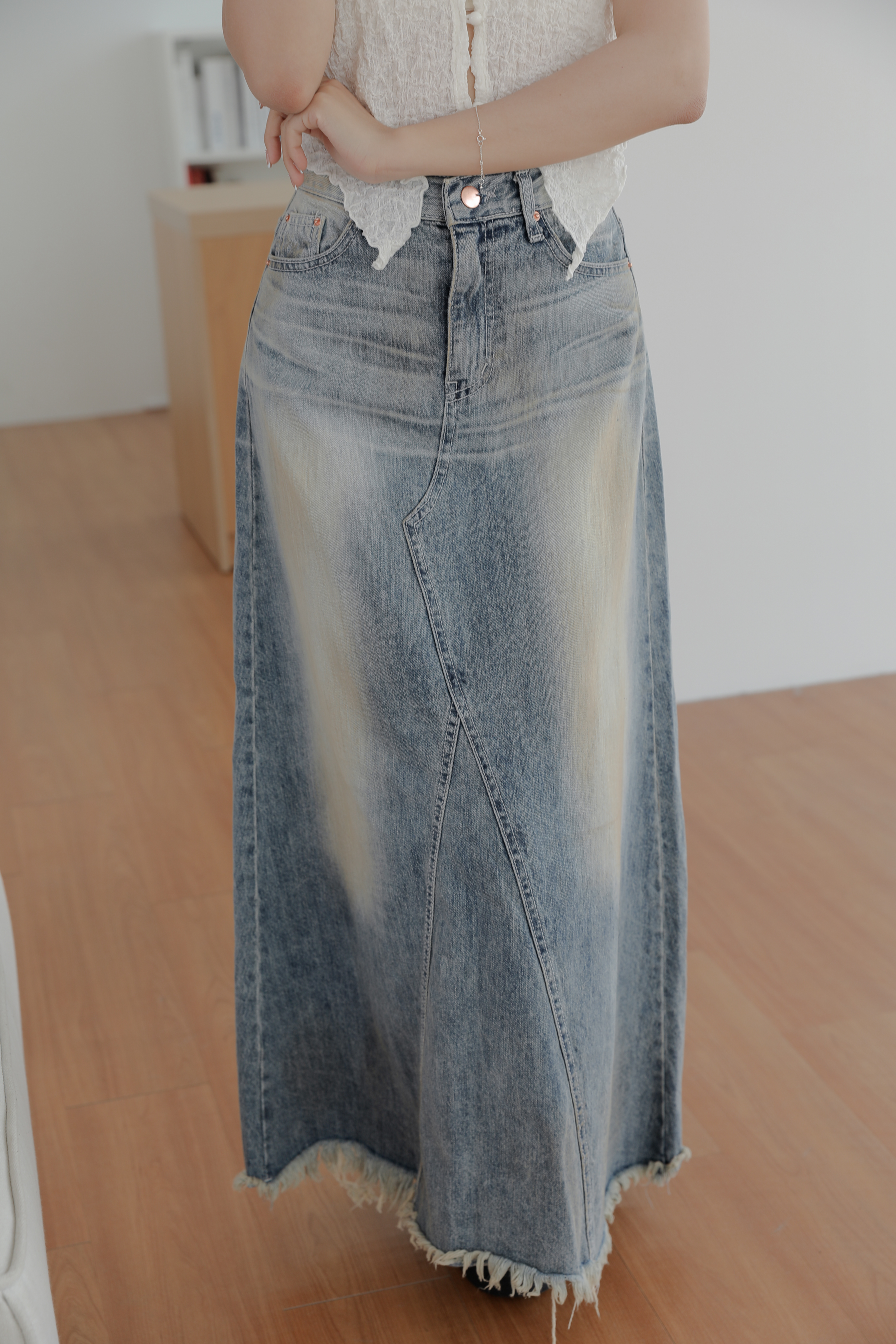 Vintage Denim Long Skirt #長裙
