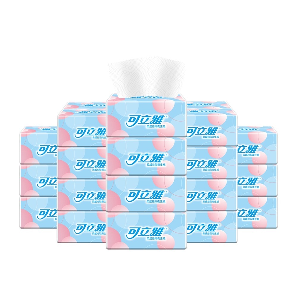 【可立雅】柔感抽取衛生紙(量販包)100抽X20包X4串/箱