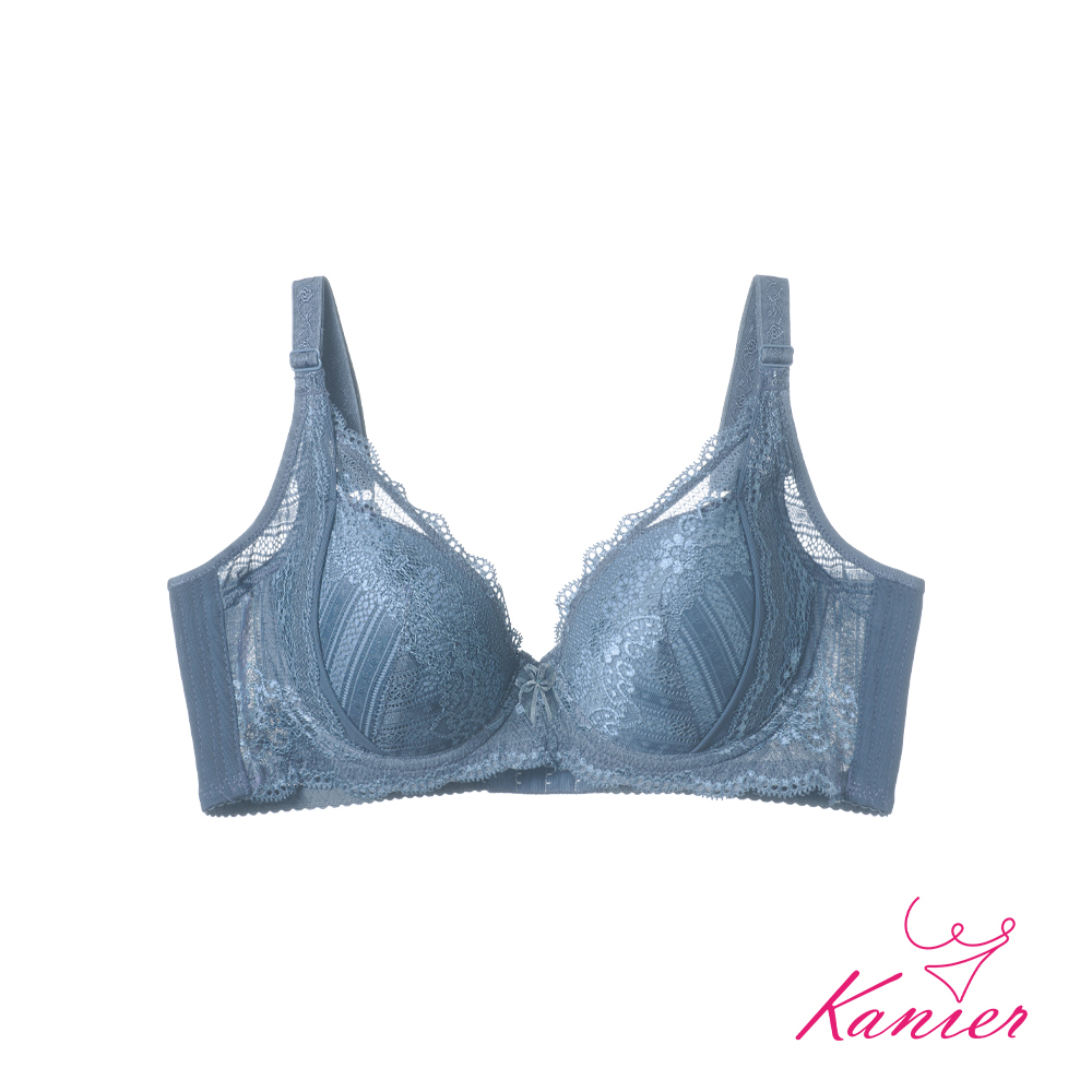 【Kanier卡妮兒】慵懶午後．外月牙提托 軟鋼圈機能型內衣【3202 傭藍  -B / C罩杯】