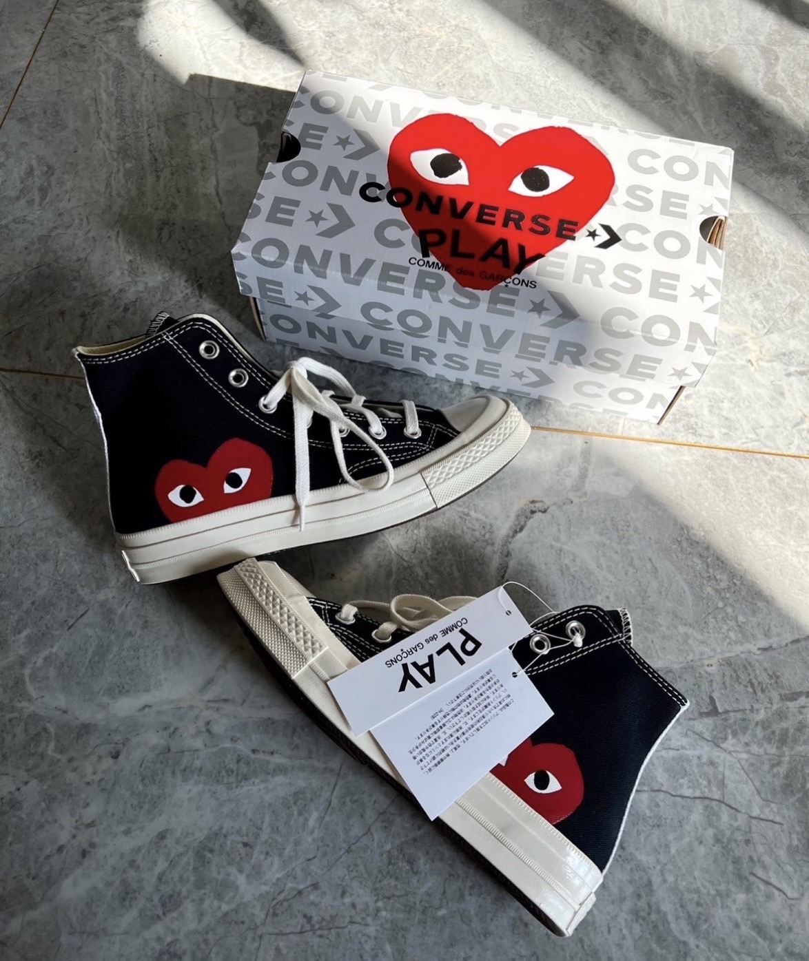 CDG  CONVERSE  黑色高筒