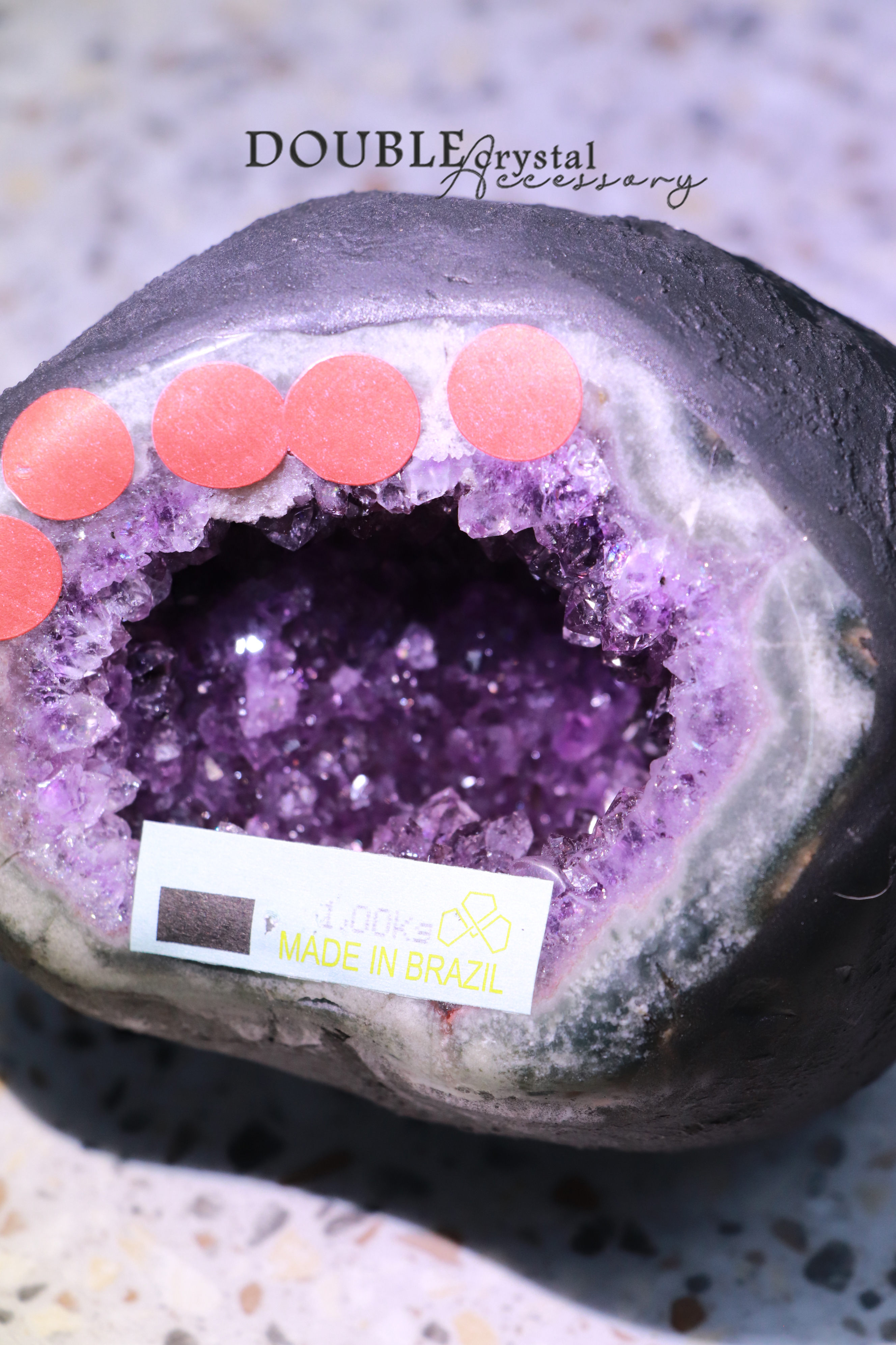 ［精品］巴西高等級紫晶洞．異象瑪瑙小晶洞