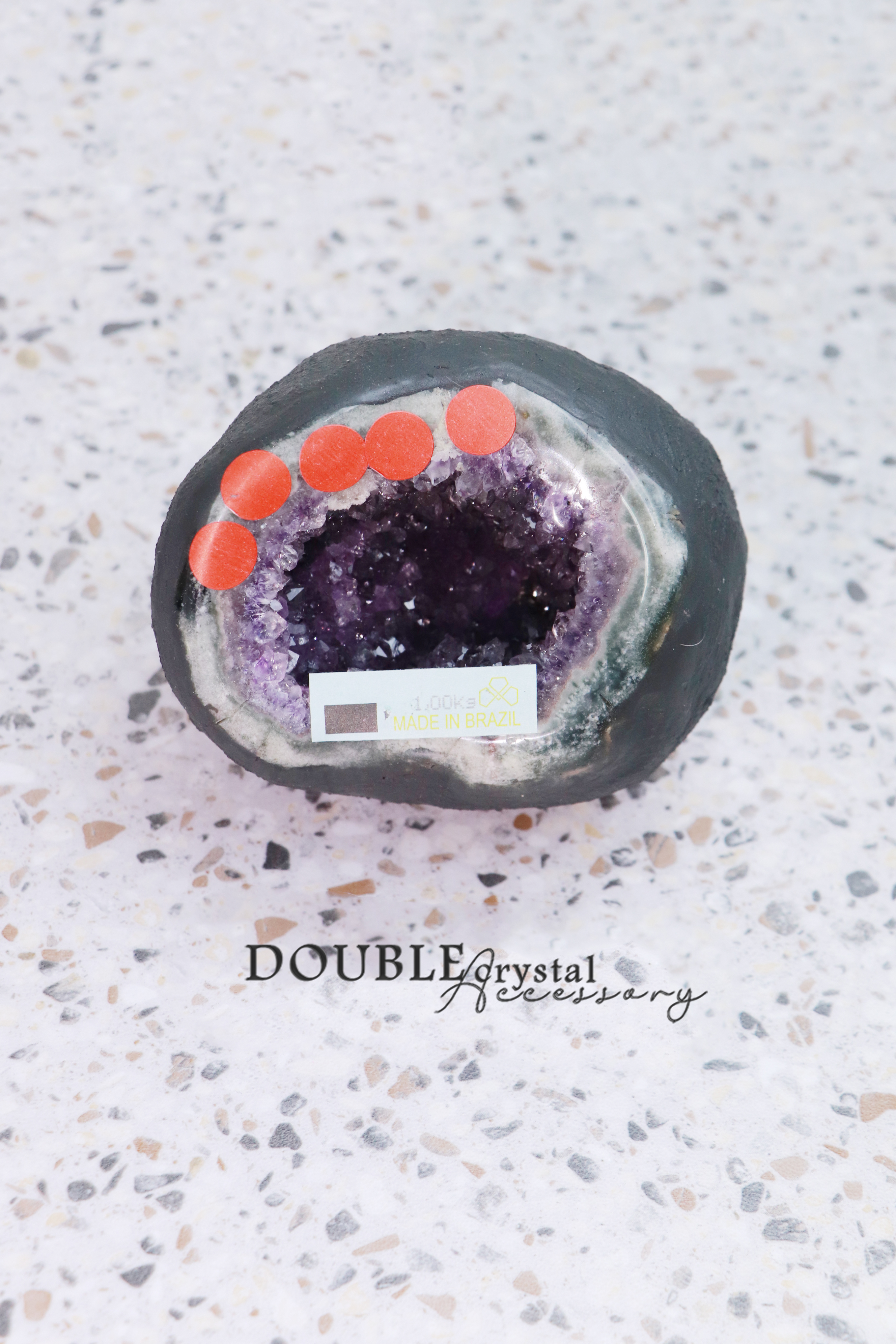 ［精品］巴西高等級紫晶洞．異象瑪瑙小晶洞