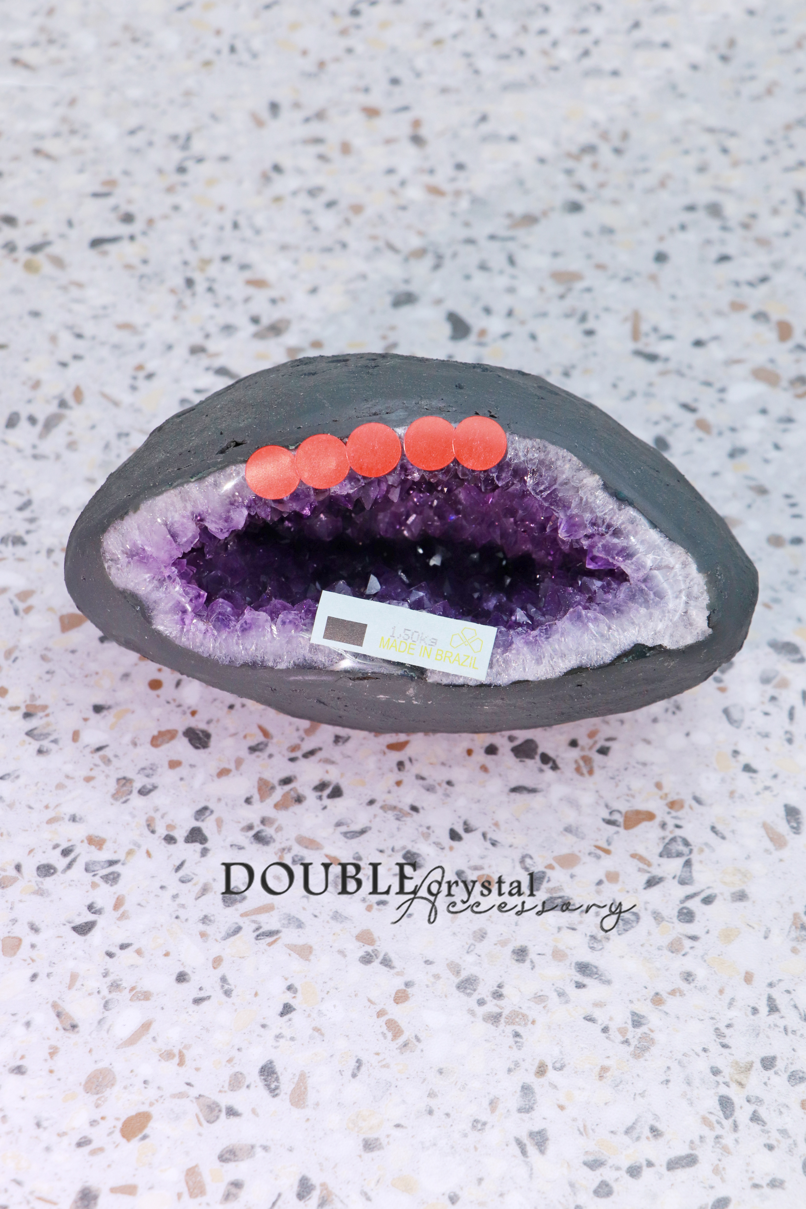 ［精品］巴西高等級紫晶洞．標準聚財錢袋子