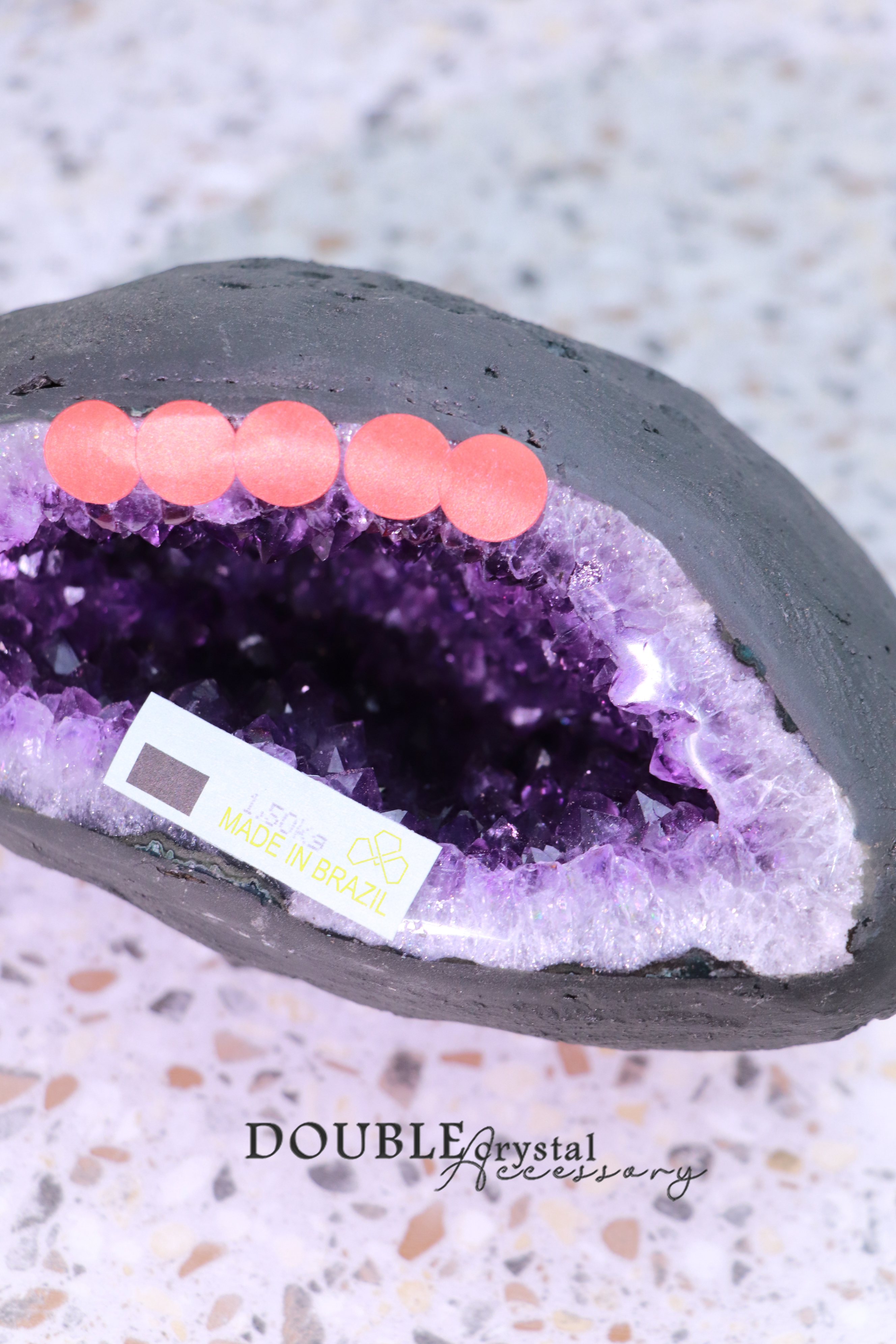 ［精品］巴西高等級紫晶洞．標準聚財錢袋子