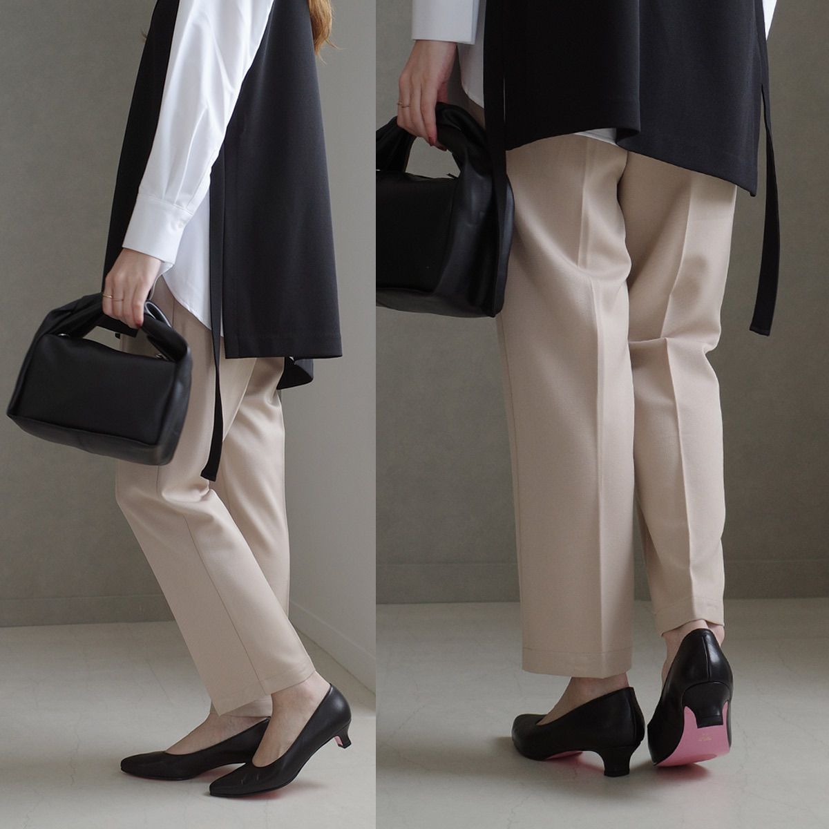 Point nine日本製真皮女用低調粉色鞋底尖頭高跟鞋3公分