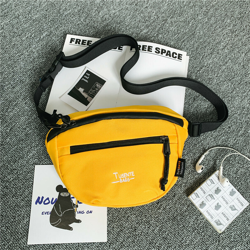 Popular casual crossbody bag, sports backpack, outdoor shoulder bag (yellow)