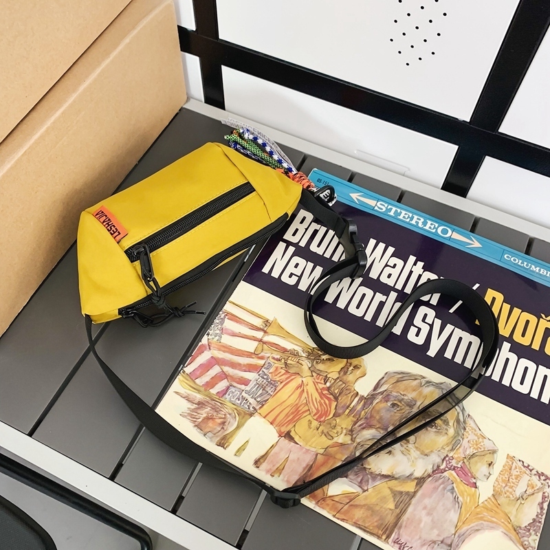 Popular casual crossbody bag, sports backpack, outdoor shoulder bag (yellow [with colored rope])