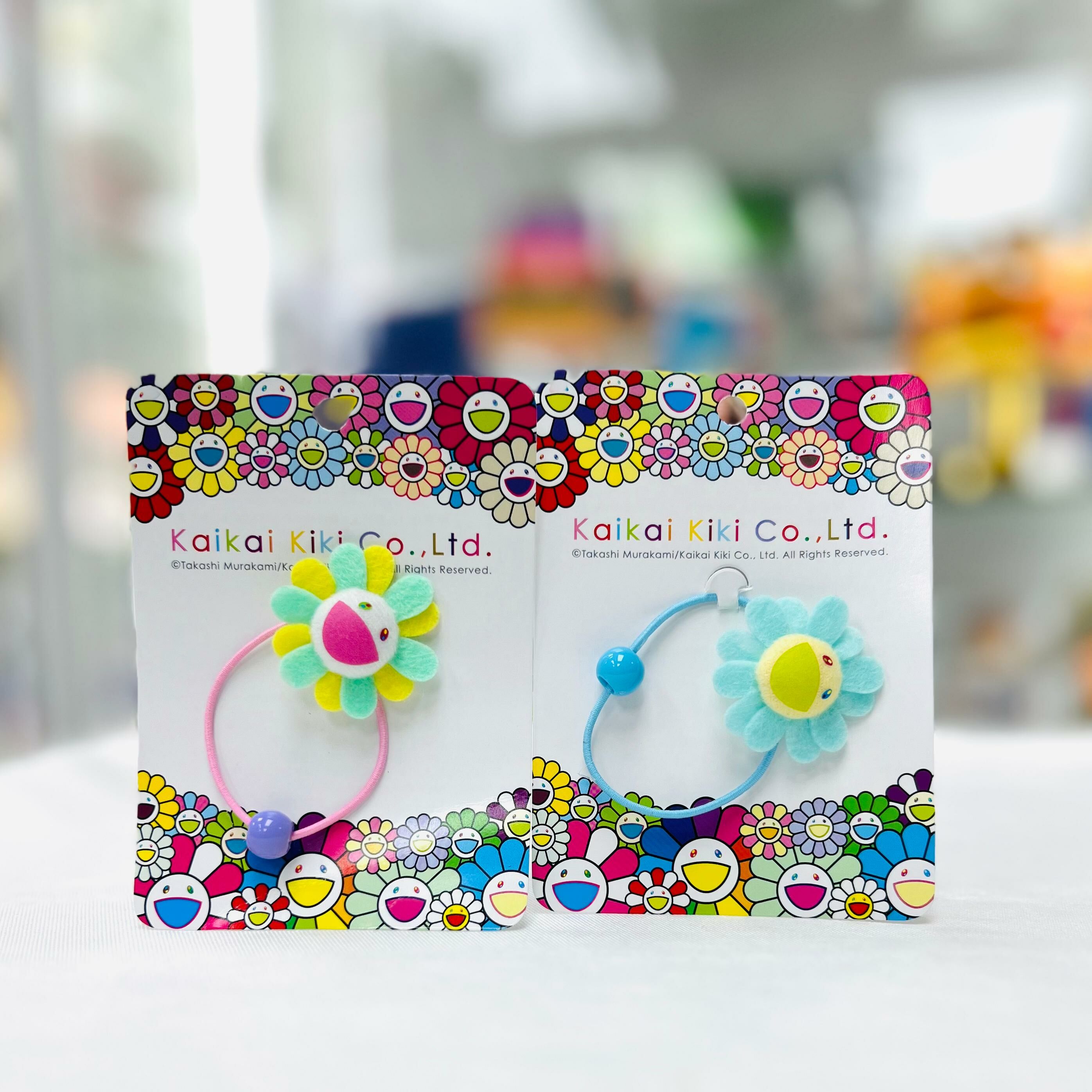 New Murakami Flower Hair Elastic (Yellow x Green / Light Blue)