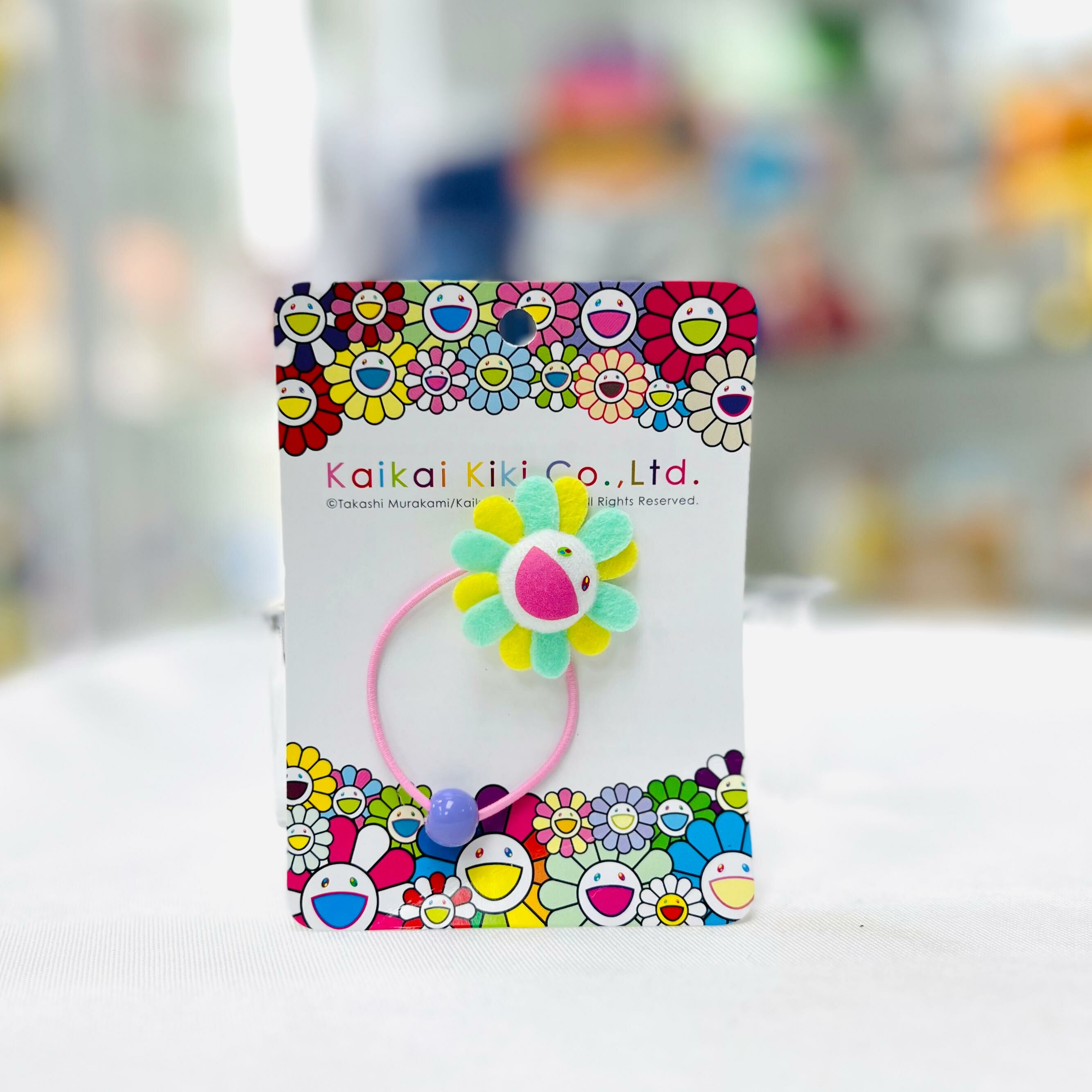 New Murakami Flower Hair Elastic (Yellow x Green / Light Blue)