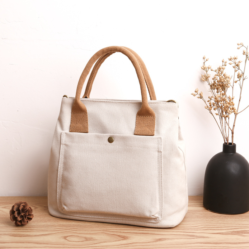 Hot style simple and elegant retro crossbody bag canvas shoulder bag handbag (white)