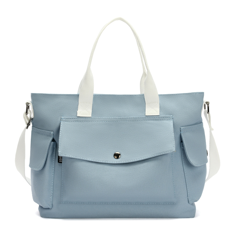 Popular large-capacity canvas crossbody bag, shoulder bag, handbag (blue [size: top 40 bottom 34 thick 13 height 30cm])