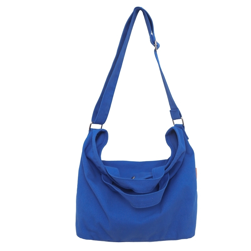 Popular large-capacity lazy style crossbody bag canvas shoulder handbag (blue)