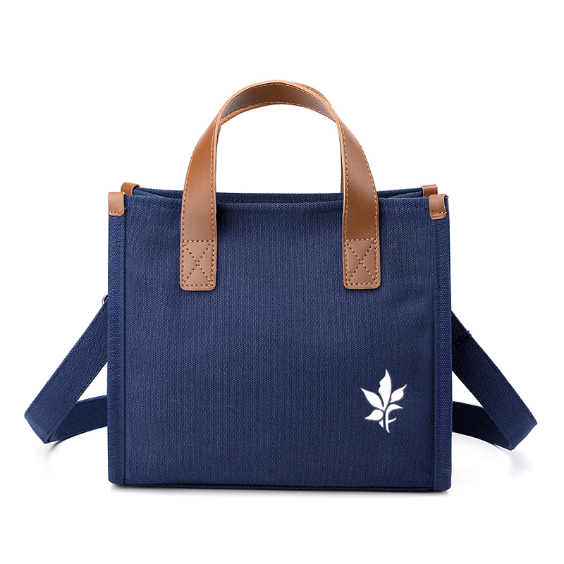 熱推精緻高級迷你斜挎包 帆布單肩手提包(深藍色)