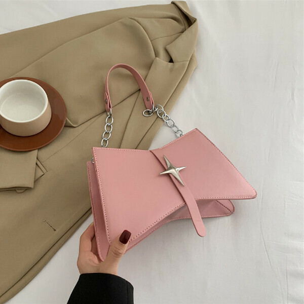 Hot Recommended Retro Commuting Chain Shoulder Crossbody Bag [Pink]