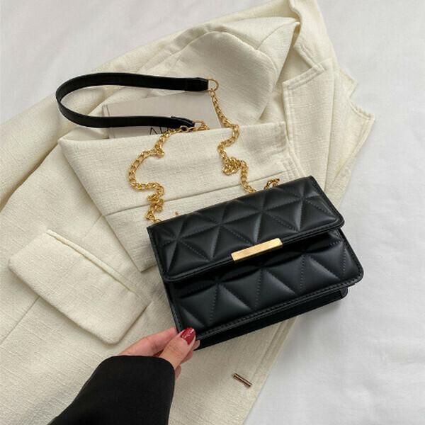 New versatile retro crossbody bag small square bag [black]